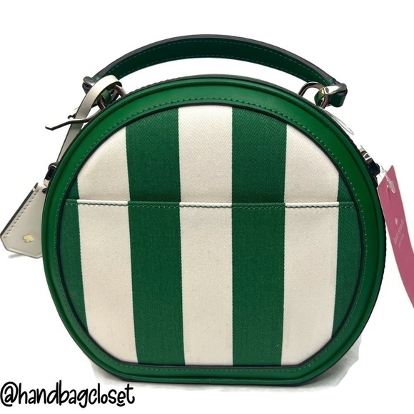 Kate Spade Traveler Canteen Crossbody Bag Green Even Stripe Jacquard K6119 KS141 - Picture 13 of 16